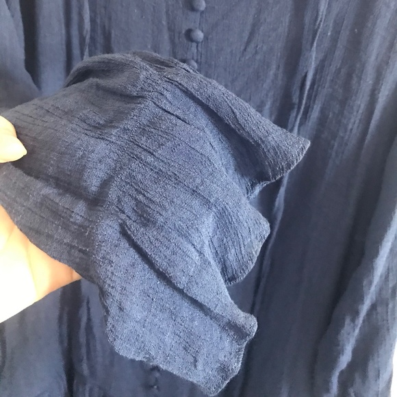 UO Dark Blue Picnic Dress - Picture 4 of 5